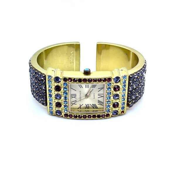 Heidi Daus Purple Stones Band Cuff Watch - Picture 1 of 9